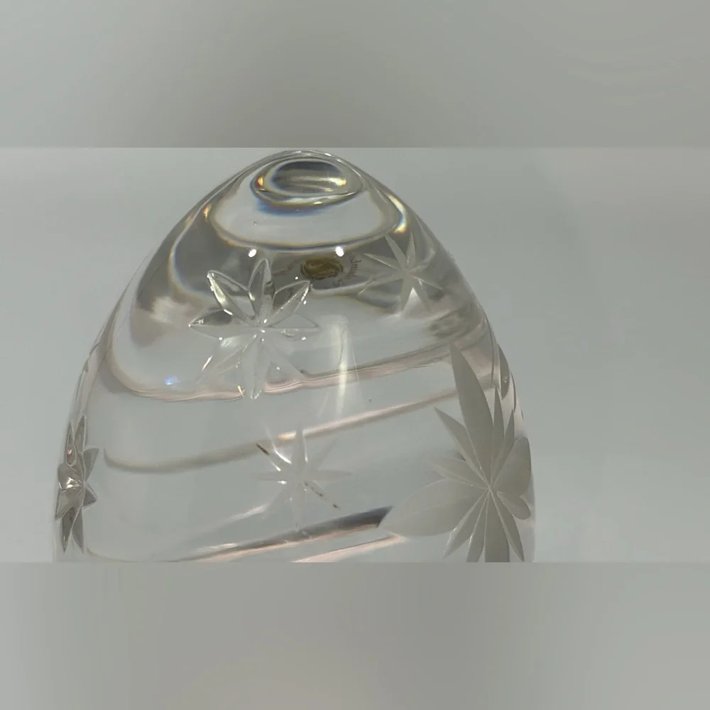 Sullivans Handmade In Poland Lead Crystal Morning Star Paperweight Egg 2000
